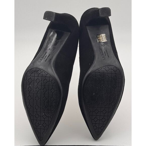 LK Bennett London Pump Womens 40 US 9 1/2 Black Suede Shoes 3” Heel. Excellent. - Picture 5 of 6